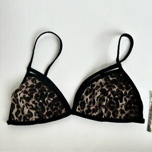 Urban Outfitters Out from Under Triangle Leopard Print String Bra NWT